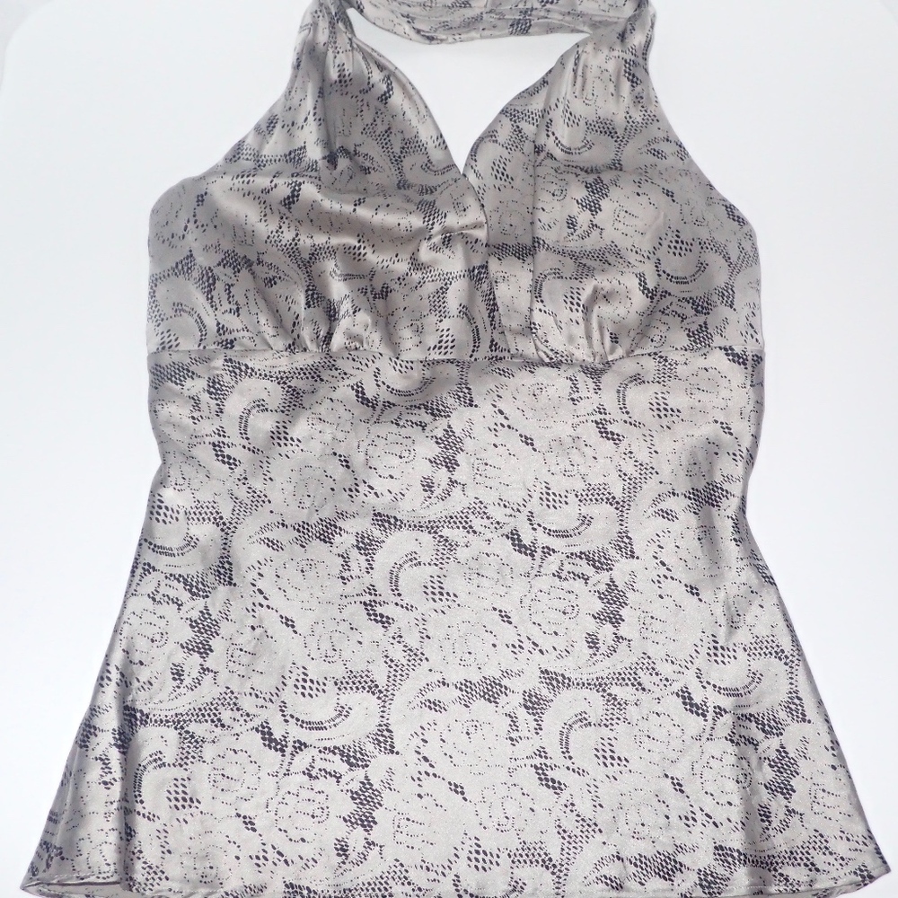 EXPRESS Top Halter Size Small Grey and Black